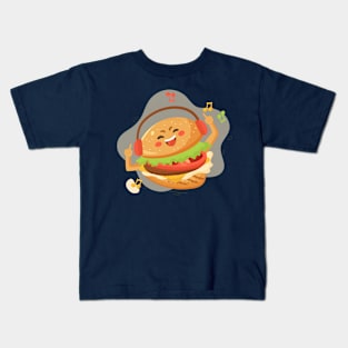 Burger Music Funny Kids T-Shirt